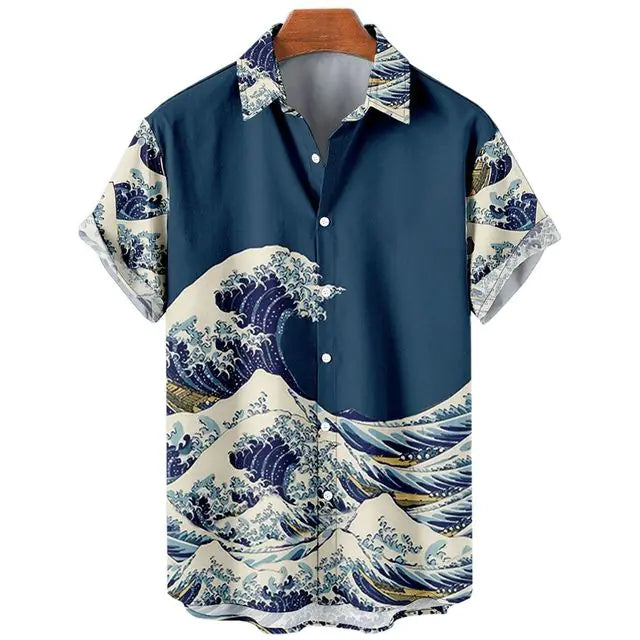 Retro Wave Button Up