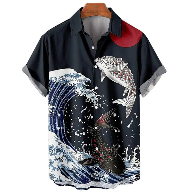 Retro Wave Button Up