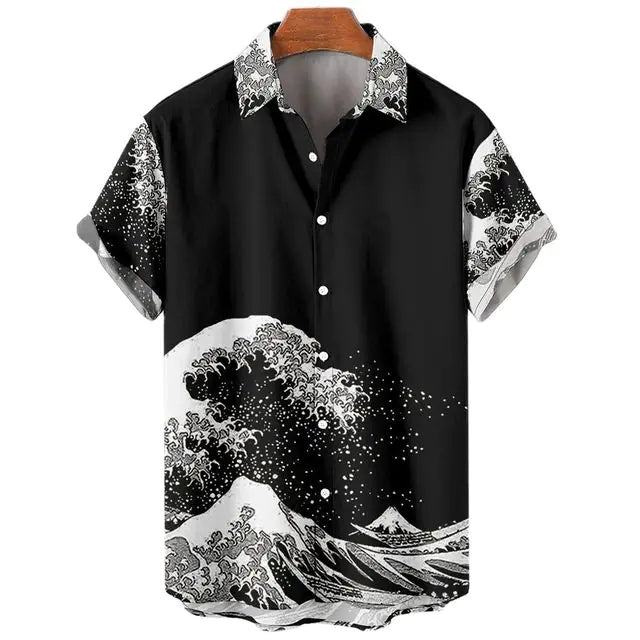 Retro Wave Button Up